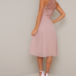  Елегантна Къса Секси Коктейлна Рокля Пастелен Розов Цвят