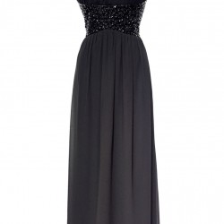 Дълга Официална Вечерна Черна Бална Рокля  