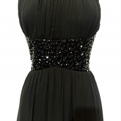 Дълга Официална Вечерна Черна Бална Рокля  