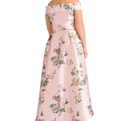 Асиметрична Бална Рокля Макси Размери Розов Цвят
