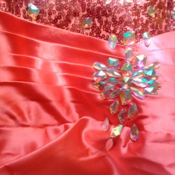 Асиметрична Бална Официална Розова Рокля Шлейф