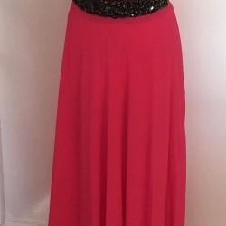 Абитуриентска Дълга  Бална Елегантна Рокля Розово и Черно