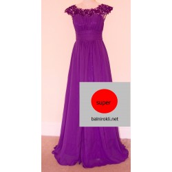 Абитуриентска Дълга Лилава Рокля Дантела Абитуриентска Дълга Лилава Рокля Дантела