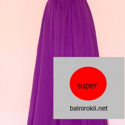 Абитуриентска Дълга Лилава Рокля Дантела