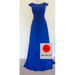 Дълга Официална Синя Коктейлна Рокля  Дълга Официална Синя Коктейлна Рокля