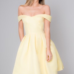 Официална Жълта Коктейлна Рокля