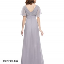 Дълга Вечерна Рокля Цвят Сив Класик
