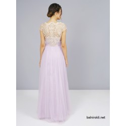  Бална Дълга Елегантна Рокля Нежно Лилав Цвят 