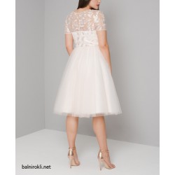 Елегантна Рокля Макси Дами Телесен Цвят