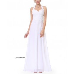  Бална Бяла Рокля Шифон Класик 3