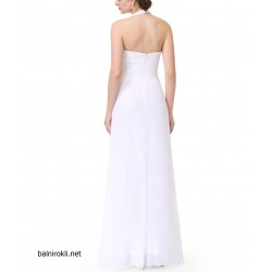 Бална Бяла Рокля Шифон Класик 3 Бална Бяла Рокля Шифон Класик 3