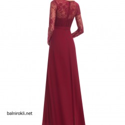 Абитуриентска Дълга Тъмночервена Рокля Шифон Абитуриентска Дълга Тъмночервена Рокля Шифон