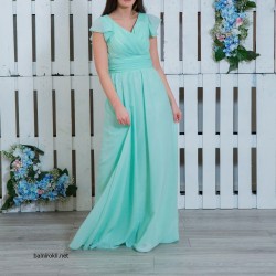 Бална Дълга Рокля Цвят Мента Класик