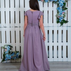 Елегантна Дълга Сива Рокля Класик