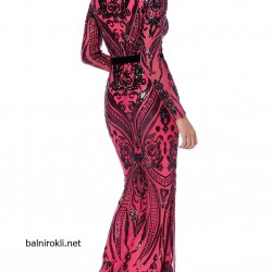 Блестяща Бална Абитуриентска Рокля Контраст 1