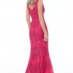 Абитуриентска Дълга Розова Рокля Пайети Русалка Абитуриентска Дълга Розова Рокля Пайети Русалка