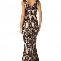 Абитуриентска Луксозна Бална Рокля Черни Декорации