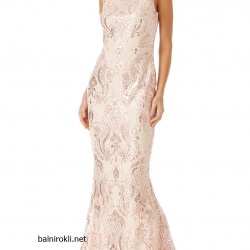 Абитуриентска Луксозна Бална Рокля Златисти Декорации