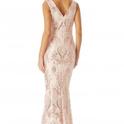 Абитуриентска Луксозна Бална Рокля Златисти Декорации