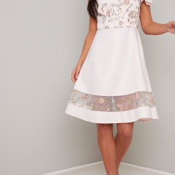 Елегантна Къса Розова Коктейлна Рокля