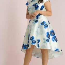 Елегантна КЪСА  Синя КОКТЕЙЛНА РОКЛЯ Макси Размери