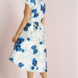 Елегантна КЪСА  Синя КОКТЕЙЛНА РОКЛЯ Макси Размери