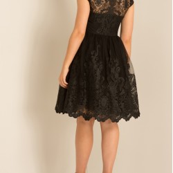 Елегантна Къса Рокля Макси Дами Черен Цвят