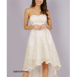 Абитуриентска Бална Рокля Цвят Златисто Шампанско