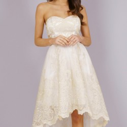 Абитуриентска Бална Рокля Цвят Златисто Шампанско