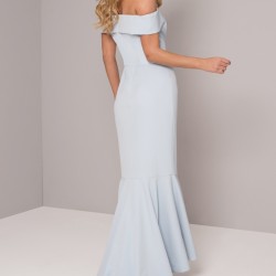 Елегантна Дълга Пастелносиня Рокля за Парти