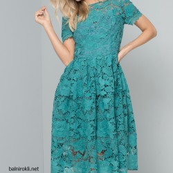  Дантелена Зелена Рокля Официална