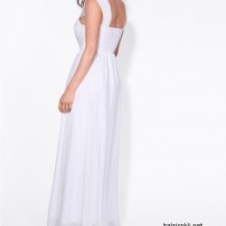 Бална Дълга Бяла Рокля Елегант Бална Дълга Бяла Рокля Елегант