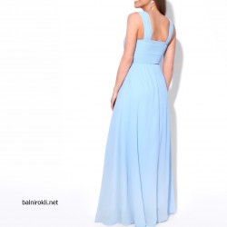 Елегантна Официална Светлосиня Рокля Шифон