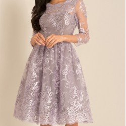 Бална Елегантна Рокличка от Тюл в Люляков Цвят