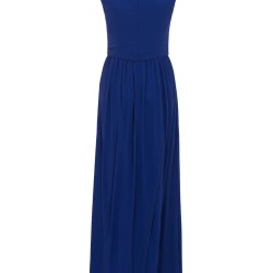 Дълга Елегантна Рокля Кралско Син Цвят Декорации