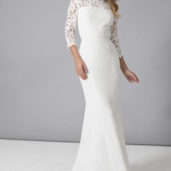 Бяла Дълга Луксозна Рокля Дантела