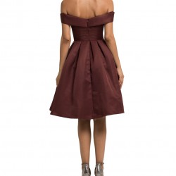 Елегантна Вечерна Кафява Рокля Сатен Елегантна Вечерна Кафява Рокля Сатен