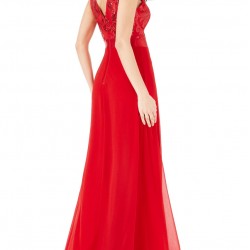 Елегантна Дълга Червена Рокля 