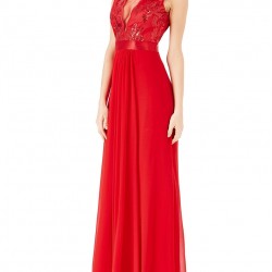 Елегантна Дълга Червена Рокля 