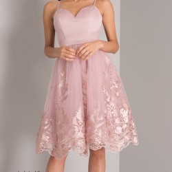 Бална Къса Рокля  Флорални Бродерии