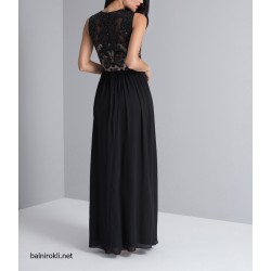 Абитуриентска Дълга Черна Рокля Бюстие Декорация