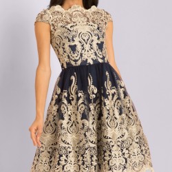 Абитуриентска Елегантна Тъмносиня Официална Рокля