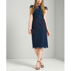 Елегантна Тъмносиня Коктейлна Рокля 