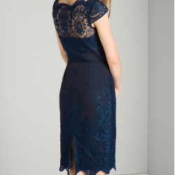 Елегантна Тъмносиня Коктейлна Рокля 