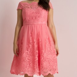 Елегантна Класическа Къса Рокля Цвят Корал Макси Дами  Елегантна Класическа Къса Рокля Цвят Корал Макси Дами