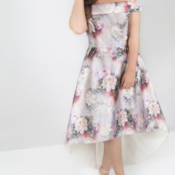 Асиметрична Официална Рокля Макси Дами Рози Флорал