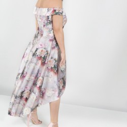 Асиметрична Официална Рокля Макси Дами Рози Флорал