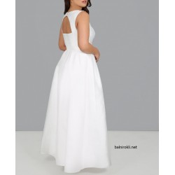 Елегантна Дълга Бяла Вечерна Рокля Макси Дами