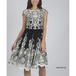 Абитуриентска Елегантна Къса Вечерна Рокля Черна Бароков Стил