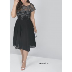 Елегантна Черна  Официална Рокля Макси Дами